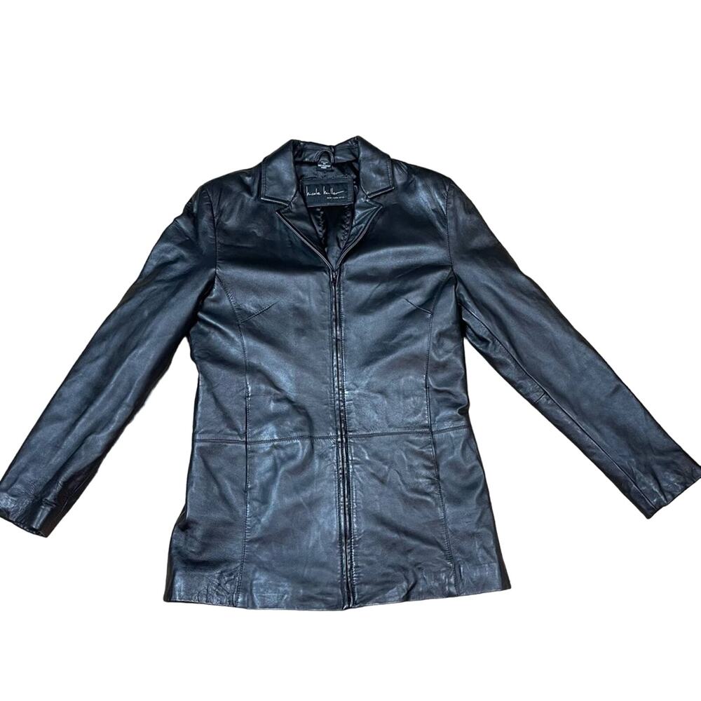 Women’s Nicole Miller Black Leather Jacket Size M